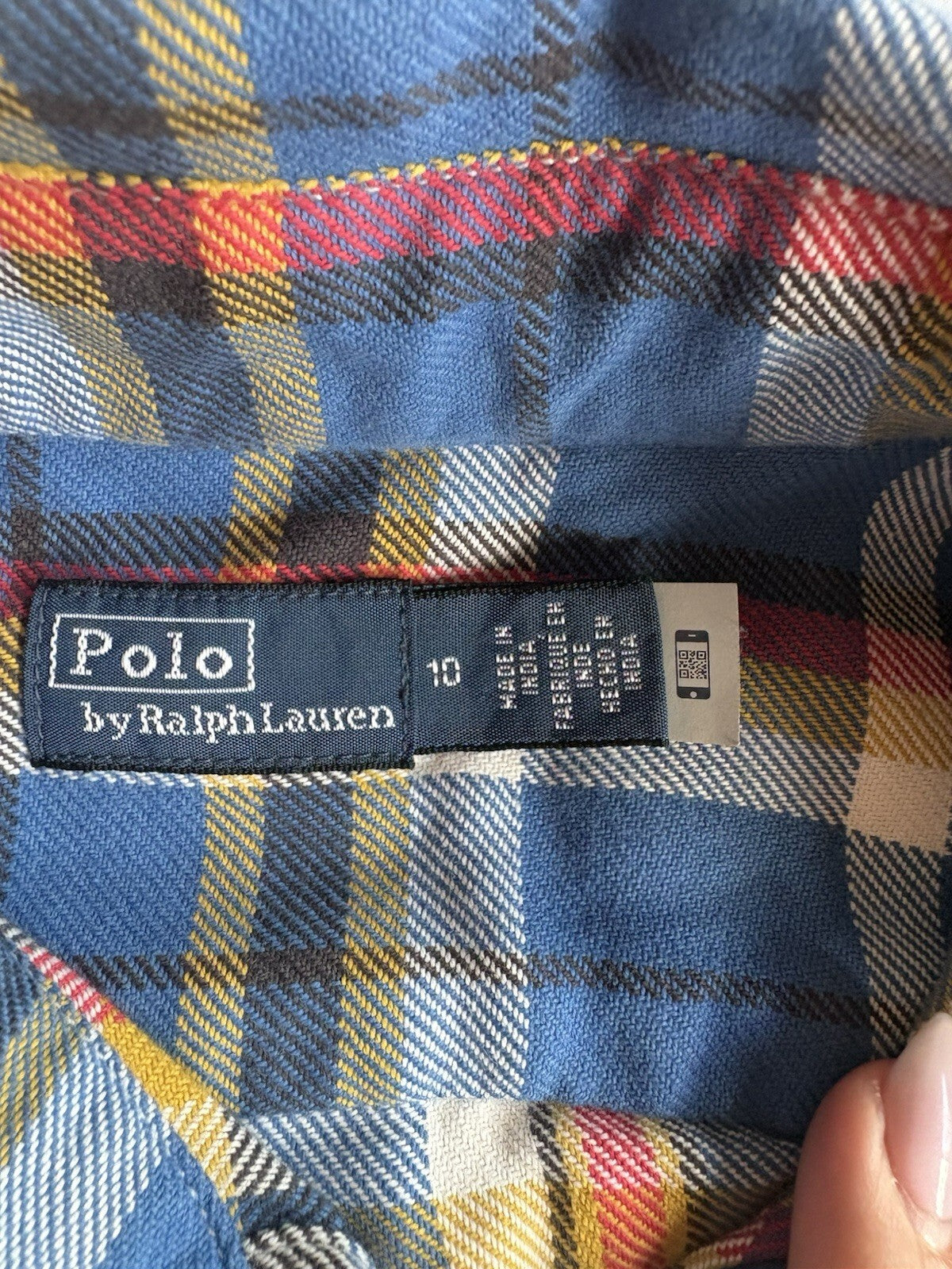 Polo Ralph Lauren Women’s Relaxed Fit Plaid Cotton Shirt Size 10 Pony Logo Preloved