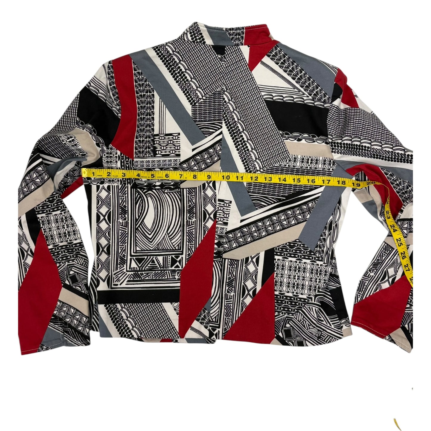 Chico’s Geometric Colorblock Open Front Jacket — Size 1 (M-8/10)