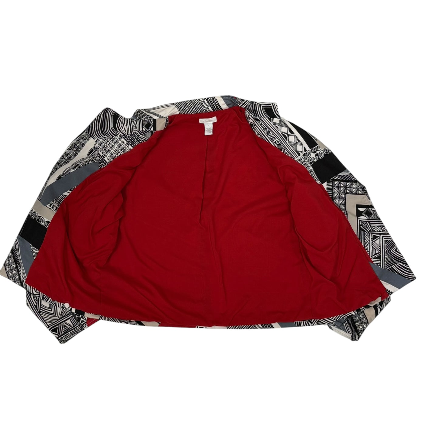 Chico’s Geometric Colorblock Open Front Jacket — Size 1 (M-8/10)