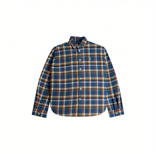 Polo Ralph Lauren Women’s Relaxed Fit Plaid Cotton Shirt Size 10 Pony Logo Preloved