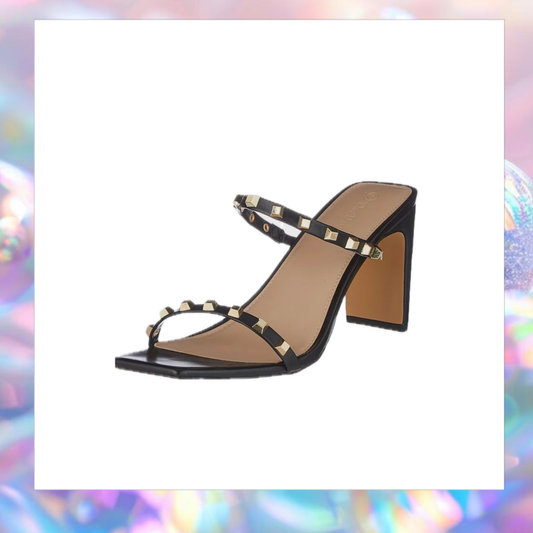 Avery Square Toe Stap High Heal Sandle - The Drop