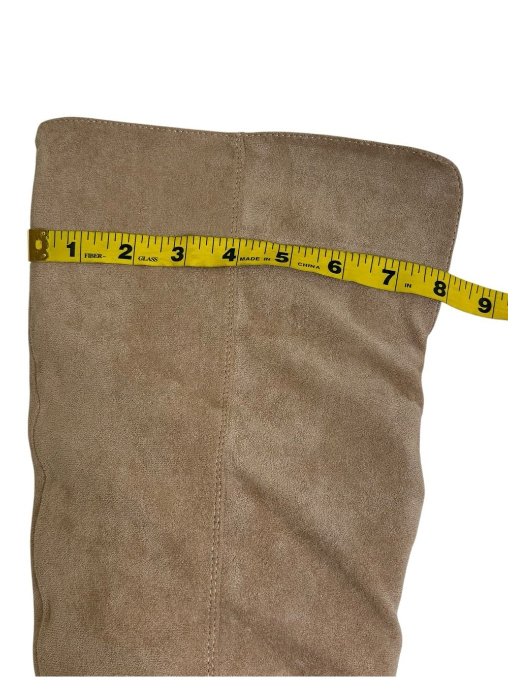 Shoe’N Tale Women’s Faux Suede Slouchy Over-the-Knee Boots Taupe Size 37.5 US 7