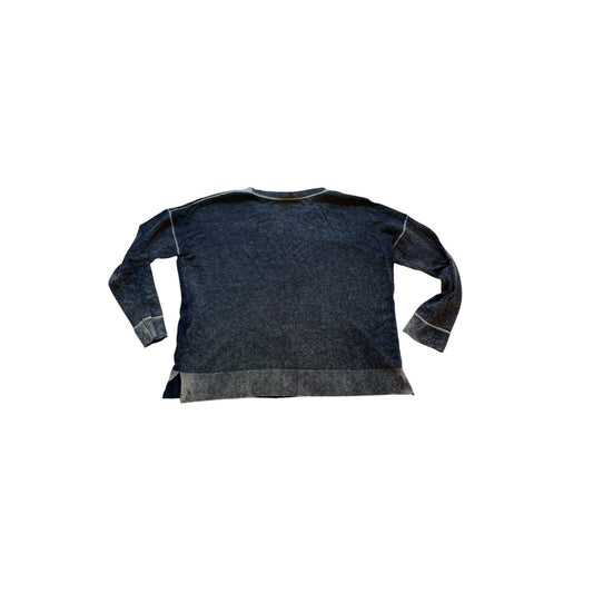 Pure Amici 100% Cashmere Sweater Women’s XL Navy Contrast Stitch crewneck Preloved