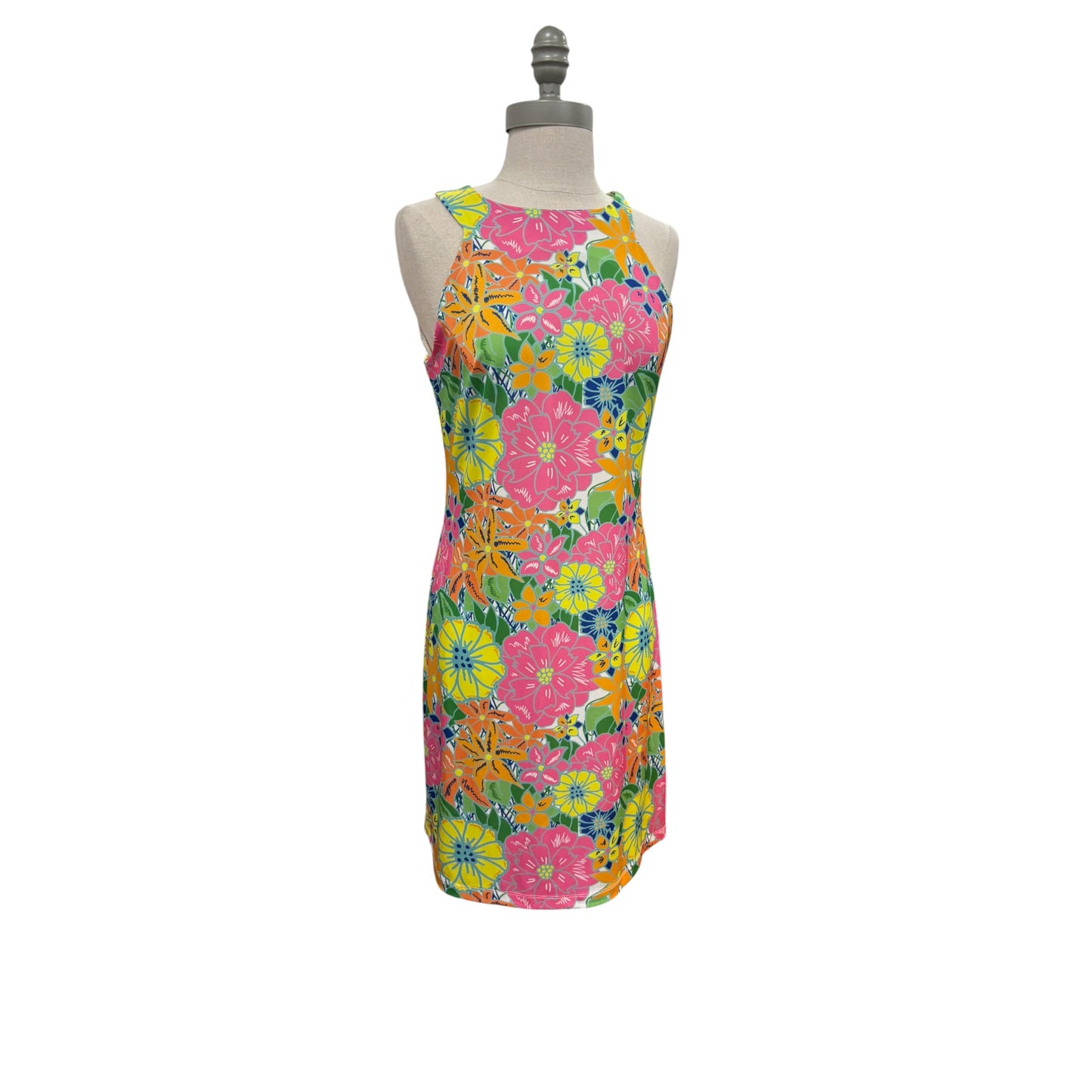 Jean-Pierre Klifa Paris Floral Shift Dress Women’s XS Sleeveless Tropical Stretch