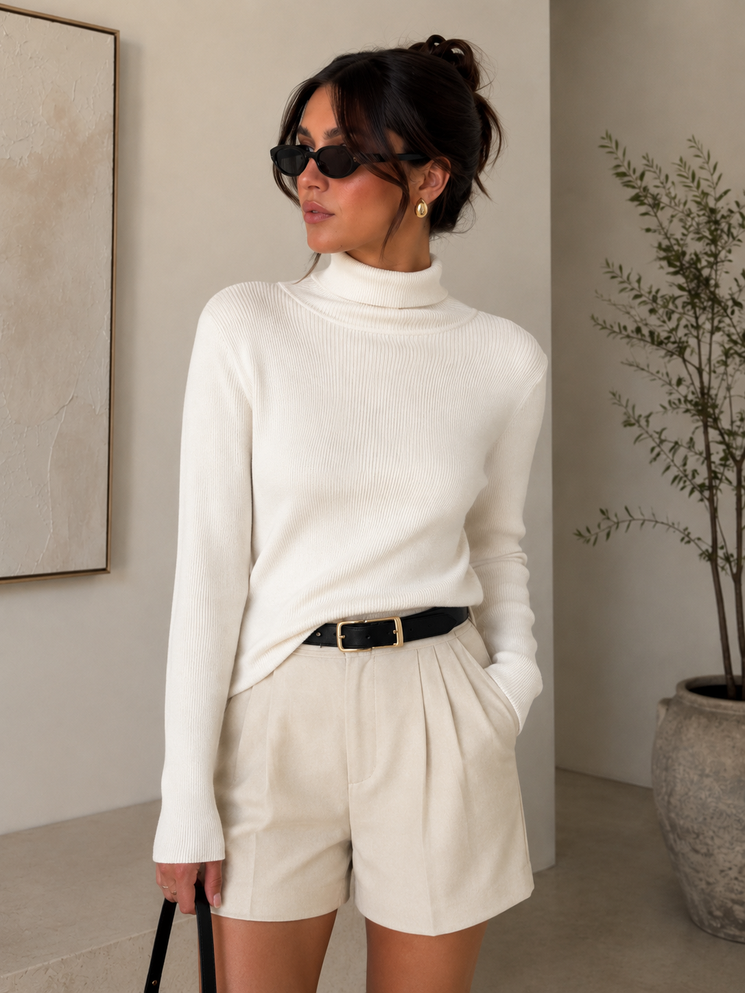Fine Ribbed Turtleneck Sweater