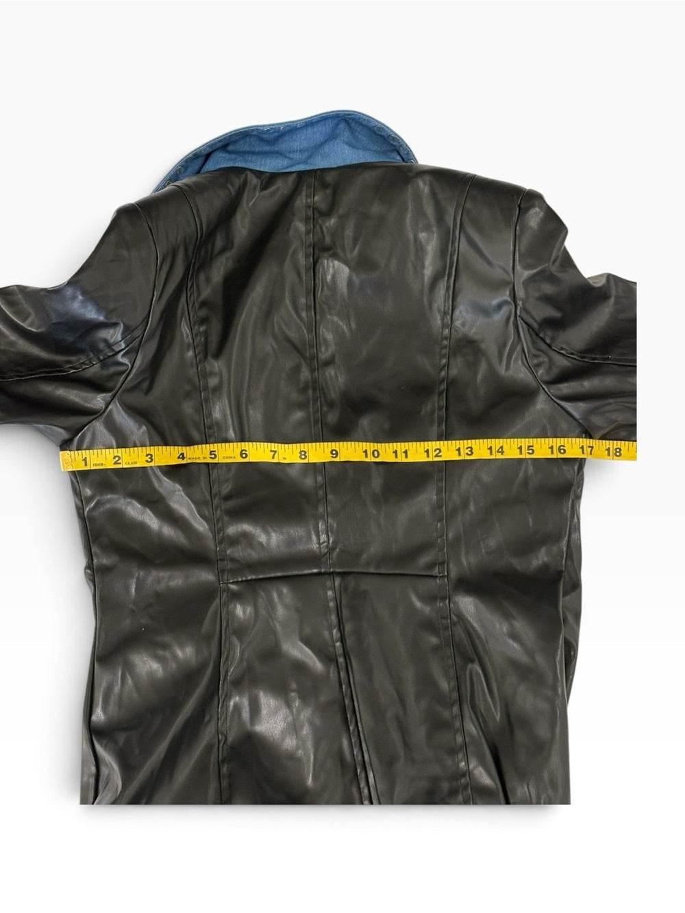 Attrime Faux Leather & Denim Moto Jacket 
NWT Size Small