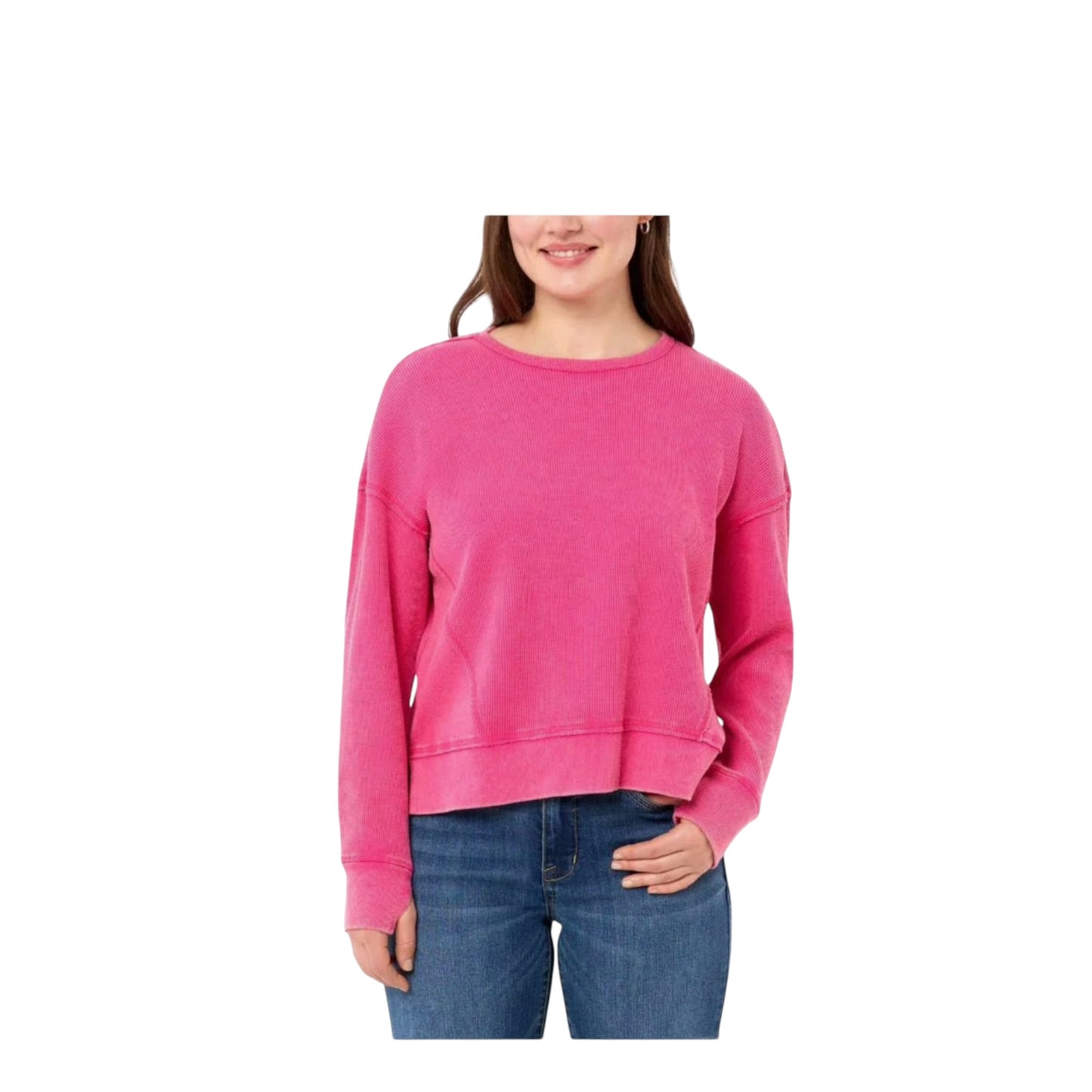Seven 7 Waffle Crewneck Long Sleeve