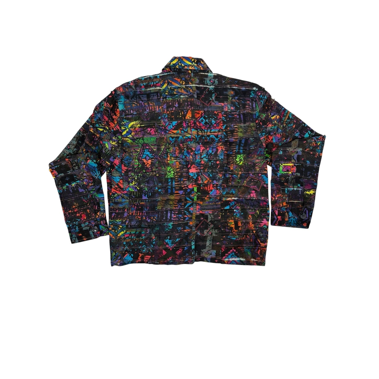 Chico’s Size 0 (S-4/6) Multicolor Abstract Print Silk-Lined Light Jacket