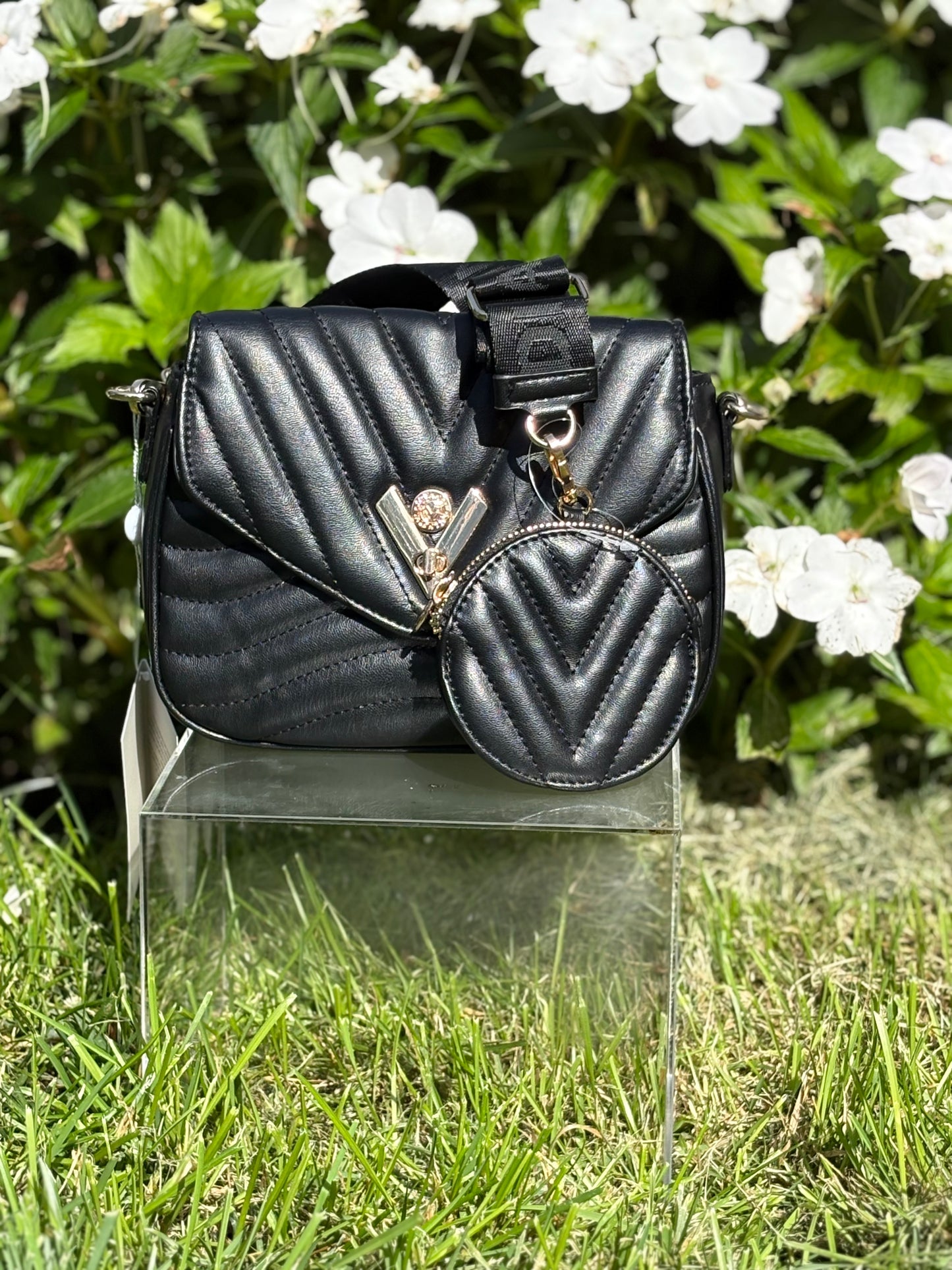 Valentino Orlandi Quilted Black Crossbody