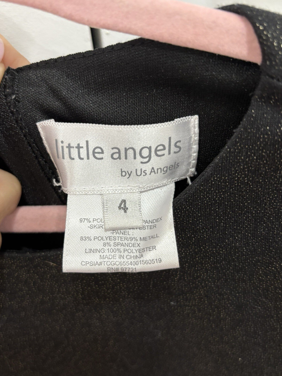 Angels by Us Angels Girls Sz S Black Glitter Leopard Tulle Party Dress Preloved
