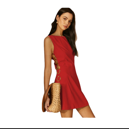O-Ring Cutout Sleeveless Dress-Commense