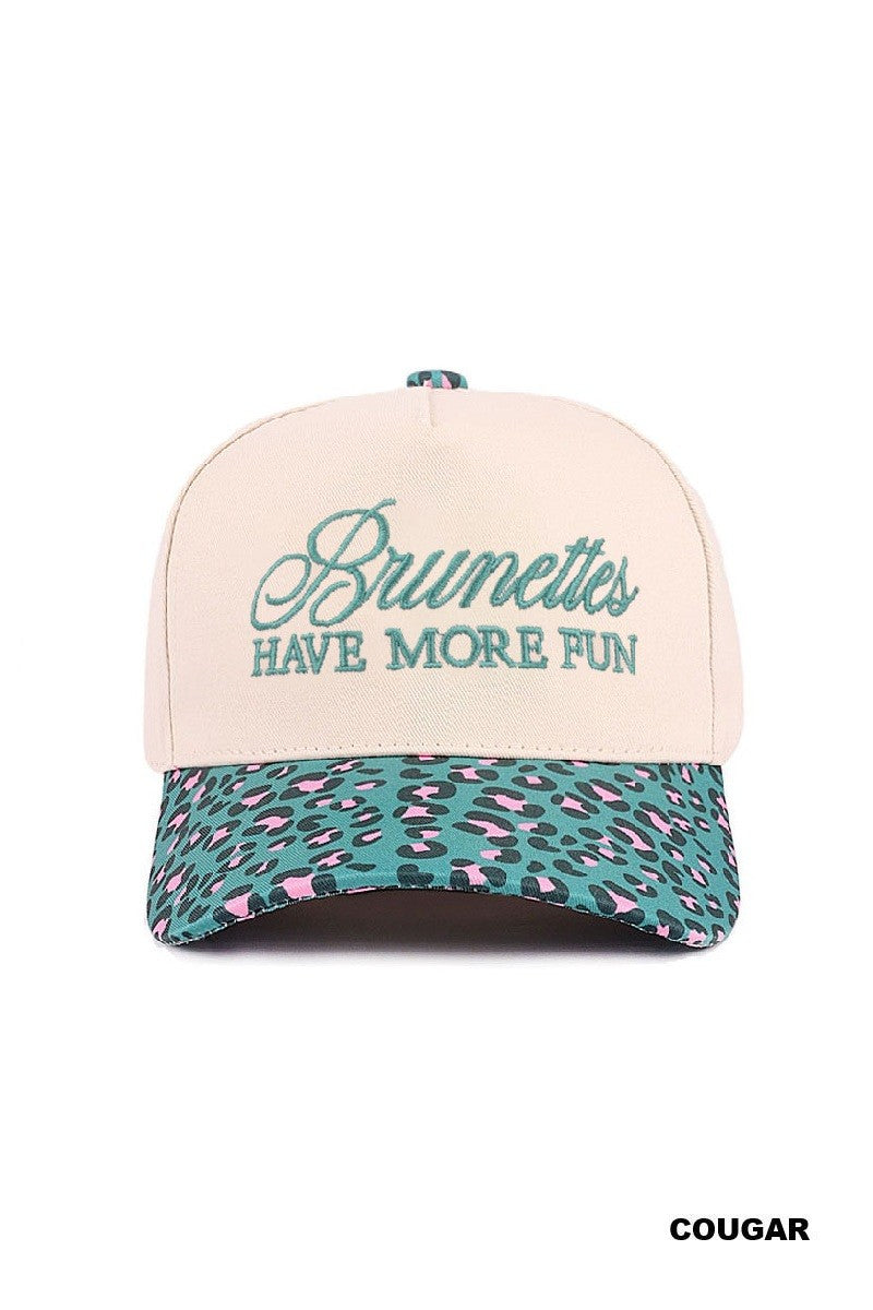 Brunettes Have More Fun- Two Tone Canvas Cotton Trucker Cap