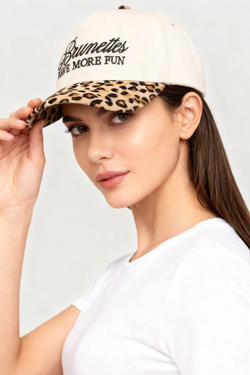 Brunettes Have More Fun- Two Tone Canvas Cotton Trucker Cap