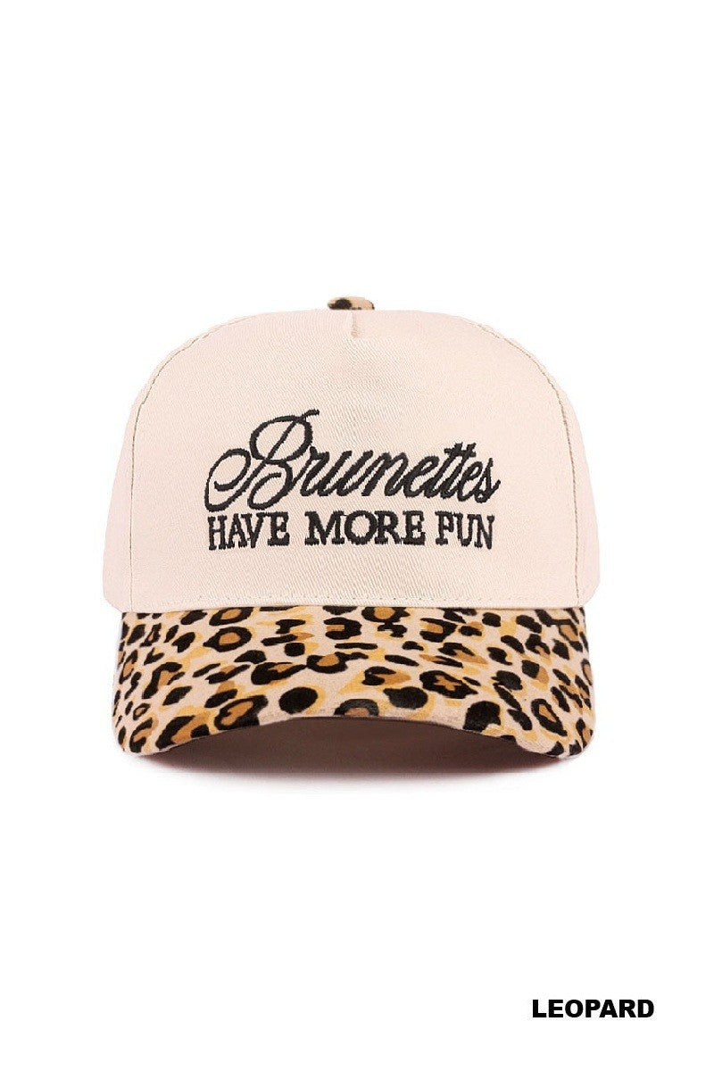 Brunettes Have More Fun- Two Tone Canvas Cotton Trucker Cap