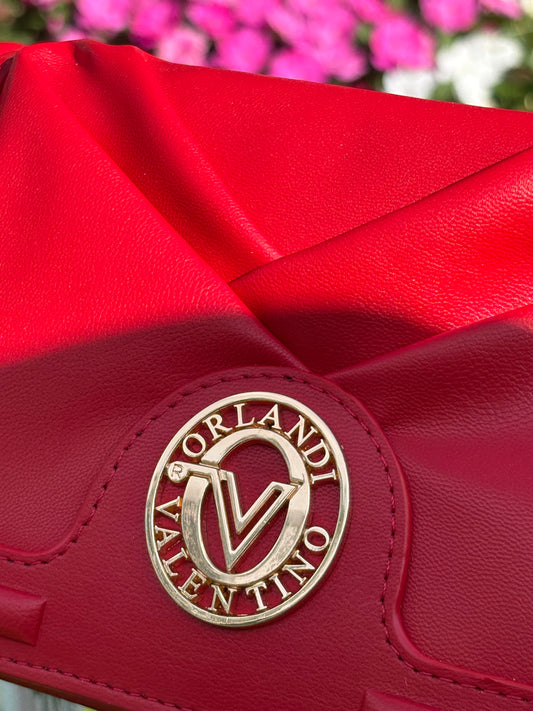 Valentino Orlandi Quilted Gold Hardware Chain Strap Crossbody Bag.