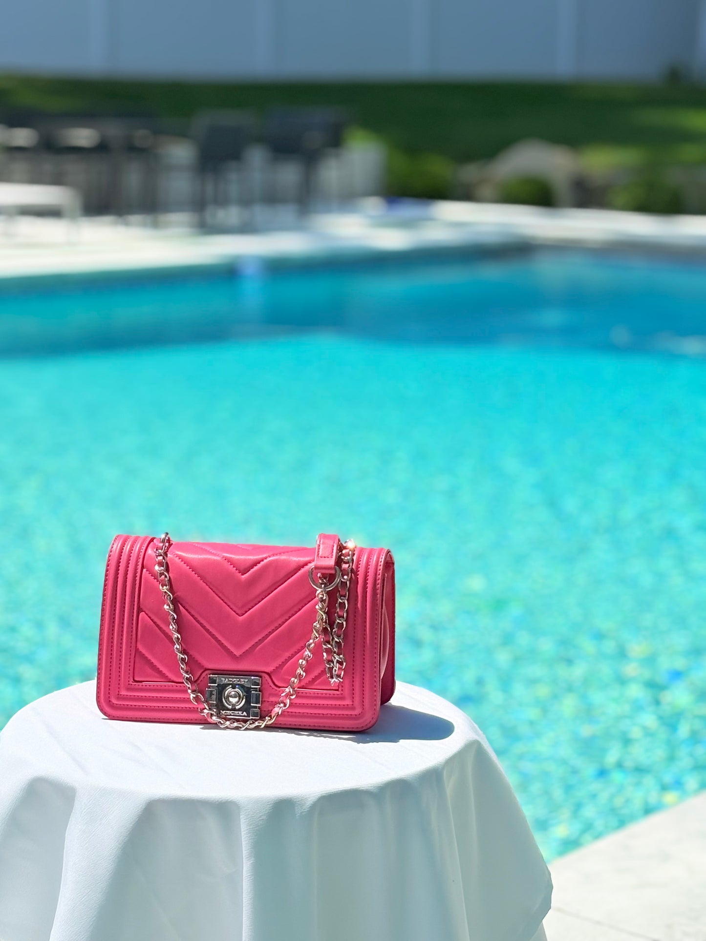 Badgley Mischka Pink Quilted