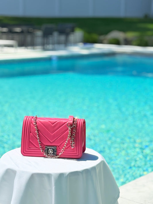 Badgley Mischka Pink Quilted