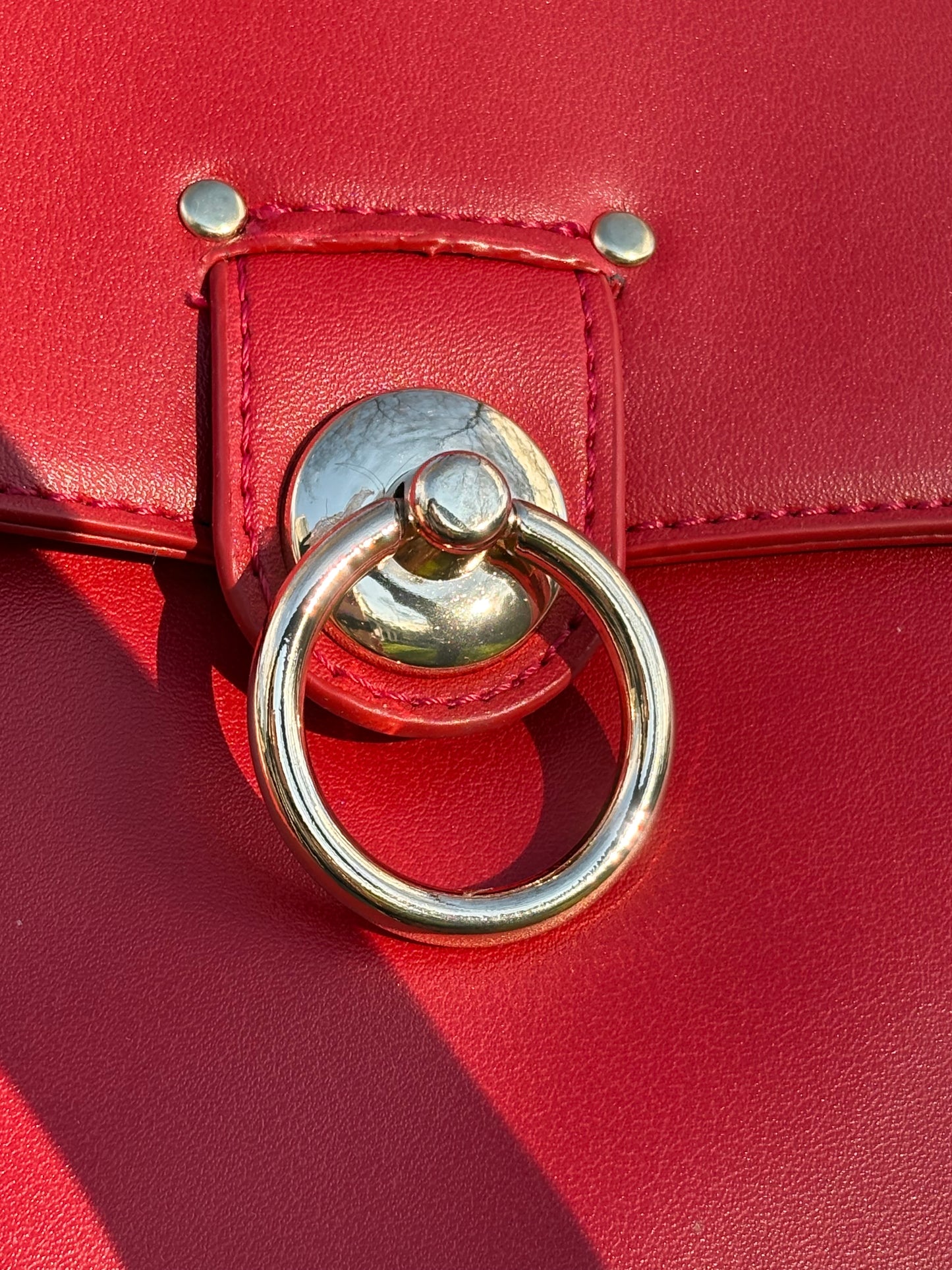 Badgley Mischka Red Saddle Purse
