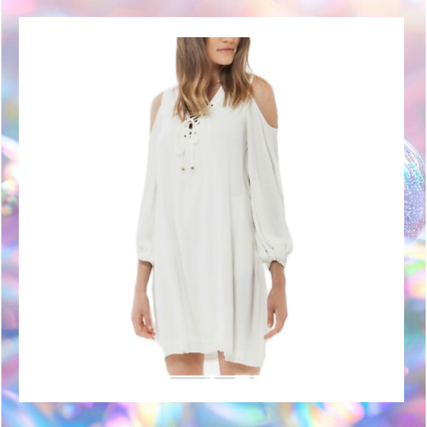 Hale Bob Cold Shoulder Long Sleeve Dress