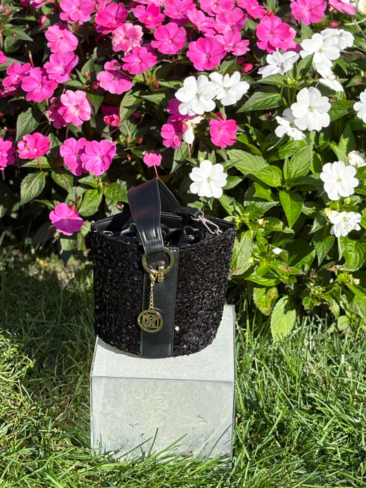 Badgley Mitschka Black Sequin Bucket