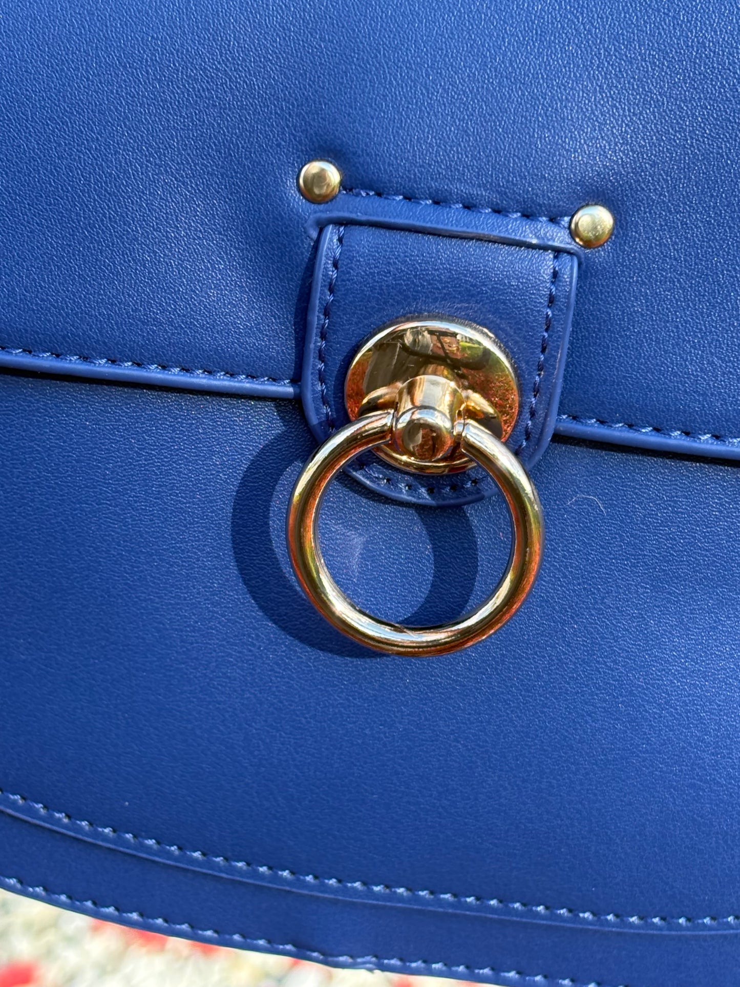 Badgley Mischka Blue Saddle Purse