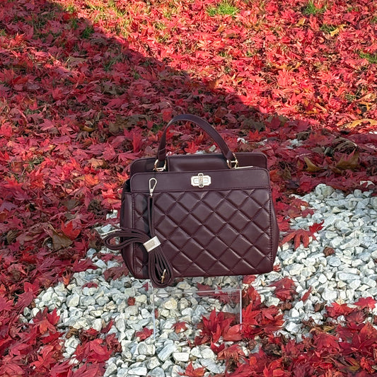 Badgley Mischka Vegan Leather Quilted Tote