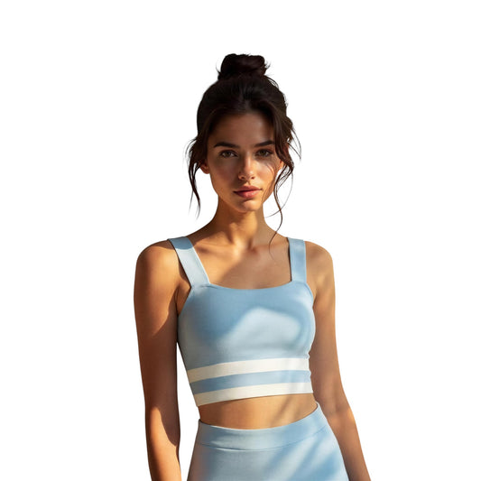 Edited Knit Blue & White Tank Top