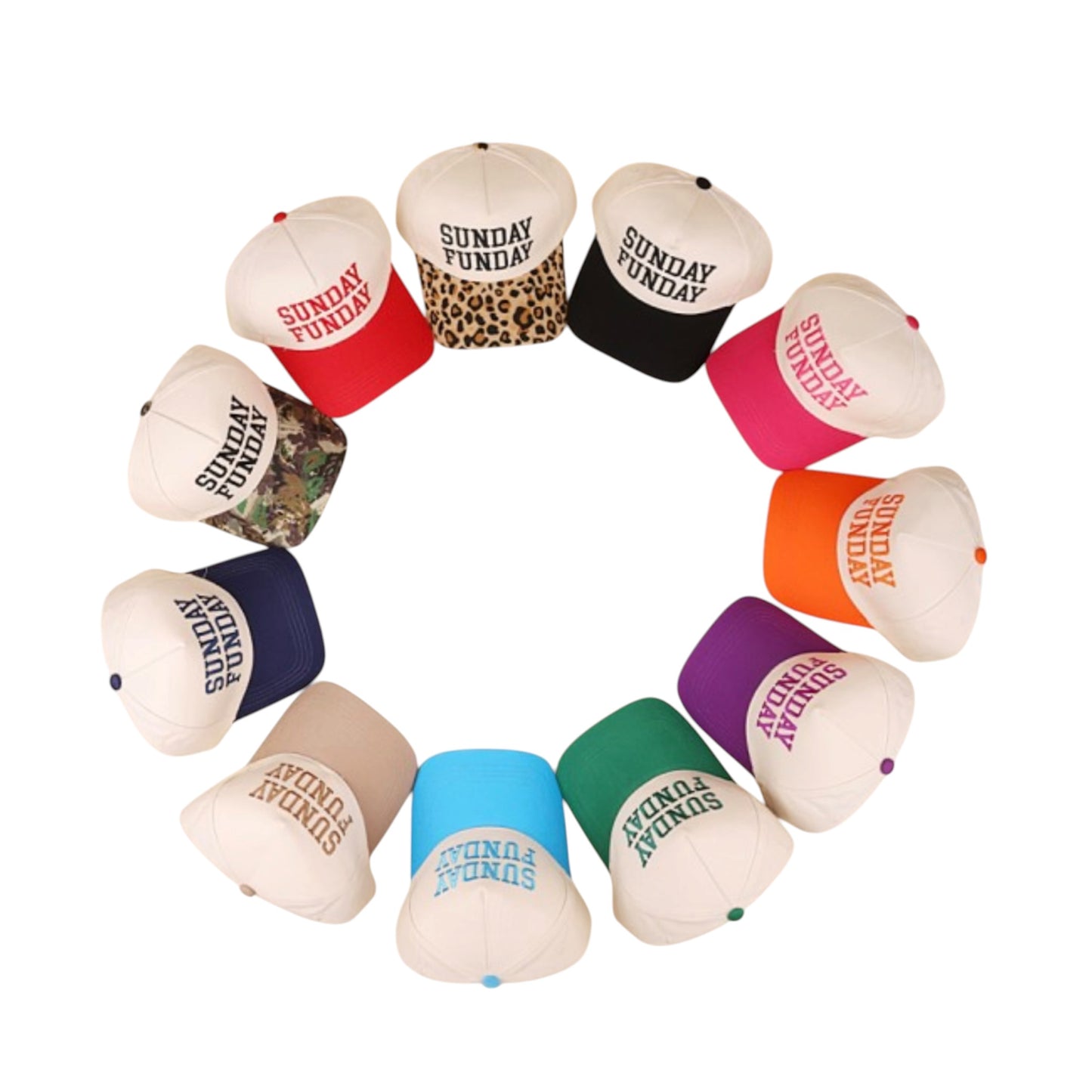 Sunday Funday Two-Tone Canvas Trucker Cap
