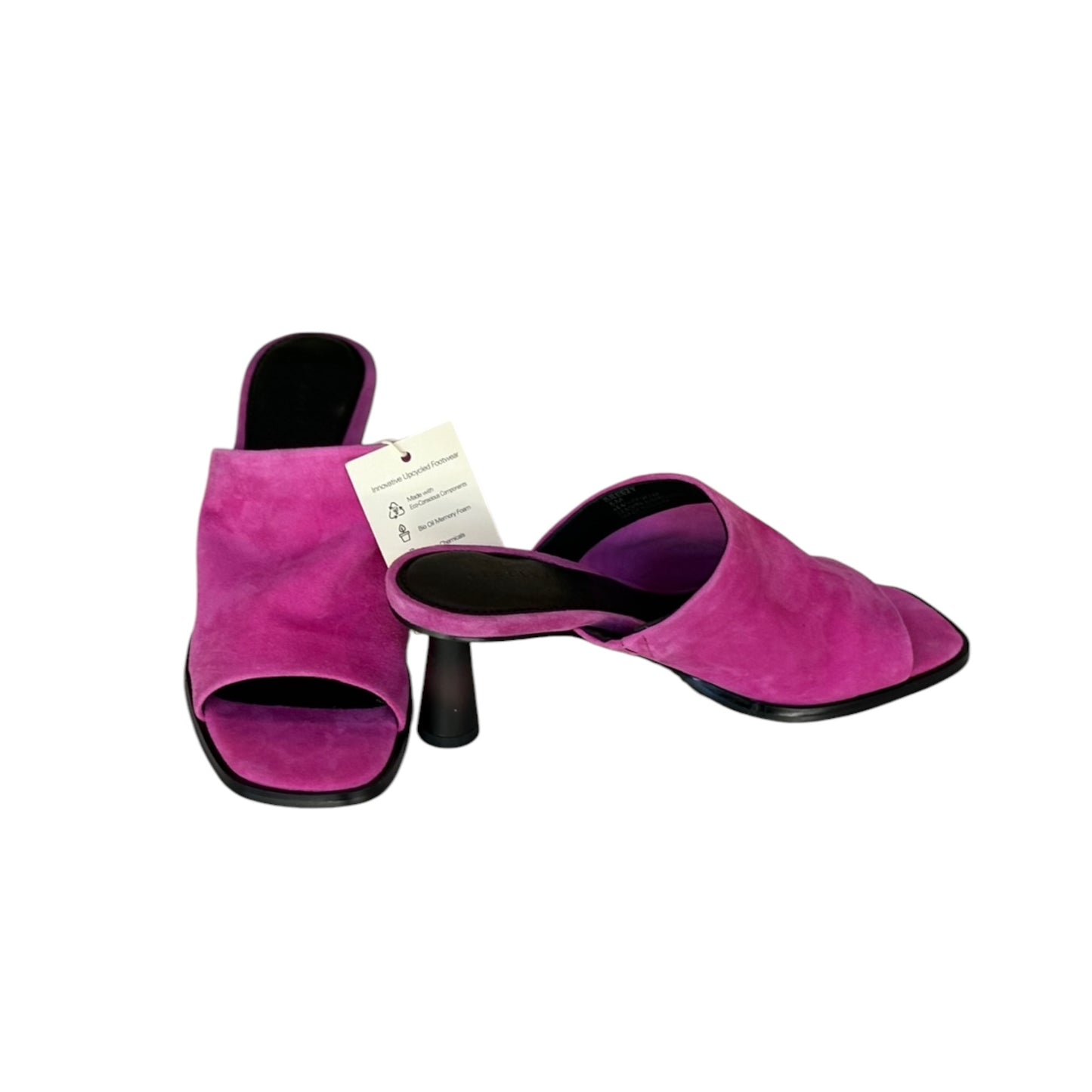 Sanctuary Women’s Breezy Heeled Mule Sandal – Size 6 | Fuchsia Suede | New Without Box