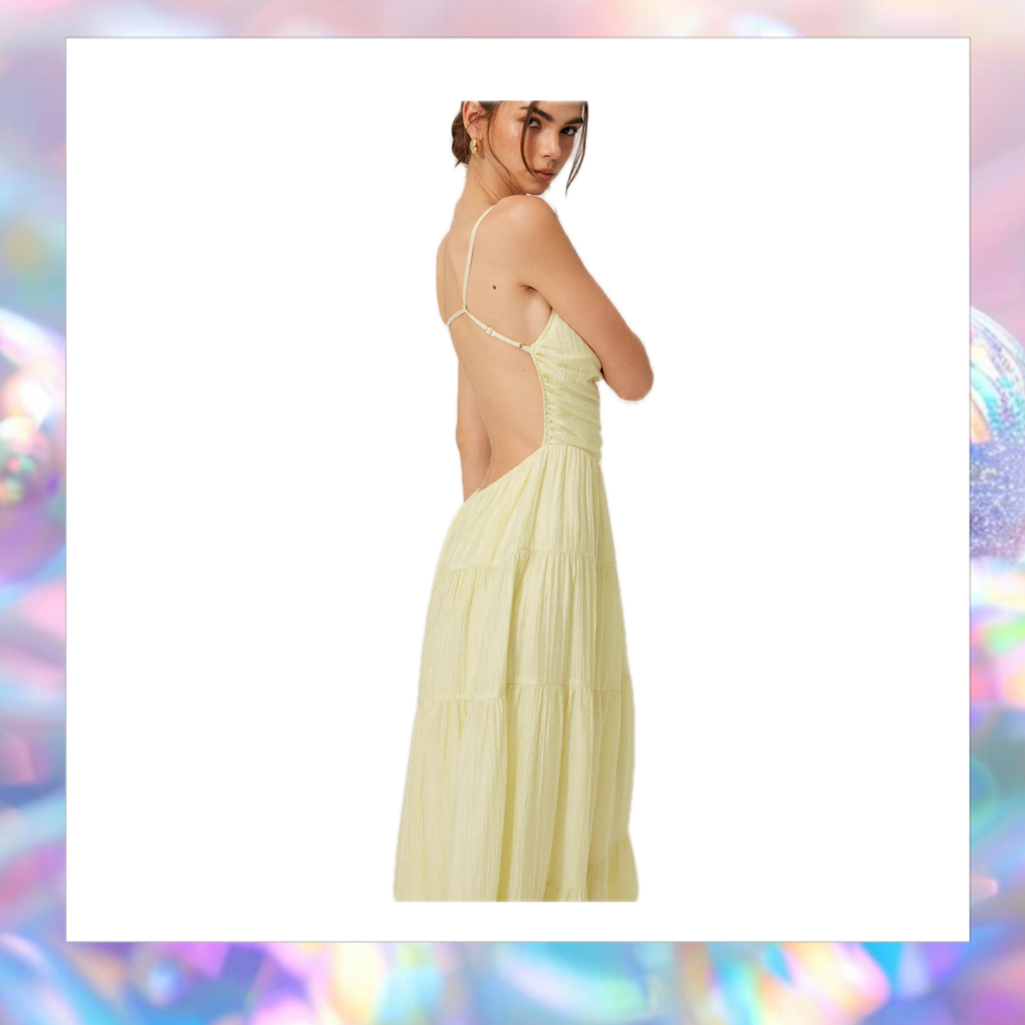 Pleated Backless Tiered Cami Dress - Commense