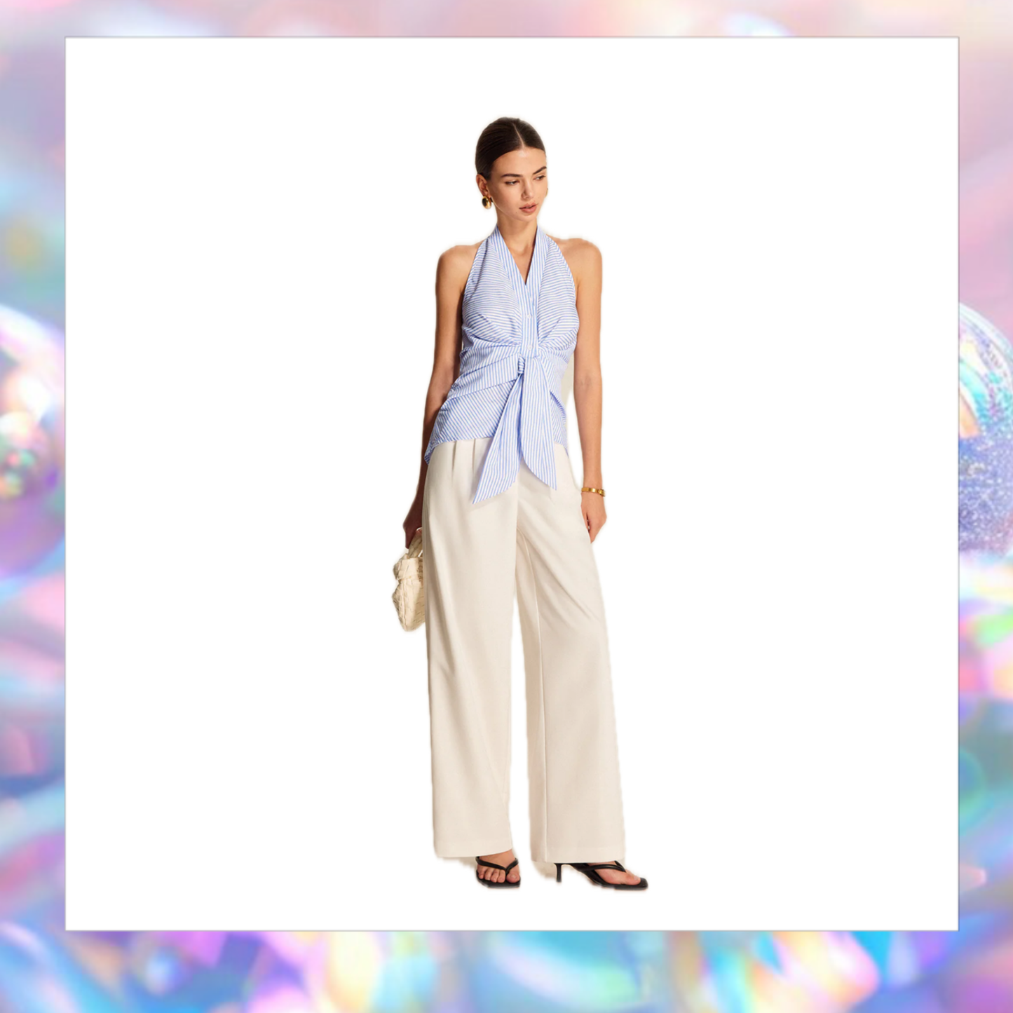 Striped Halter Top - Commense