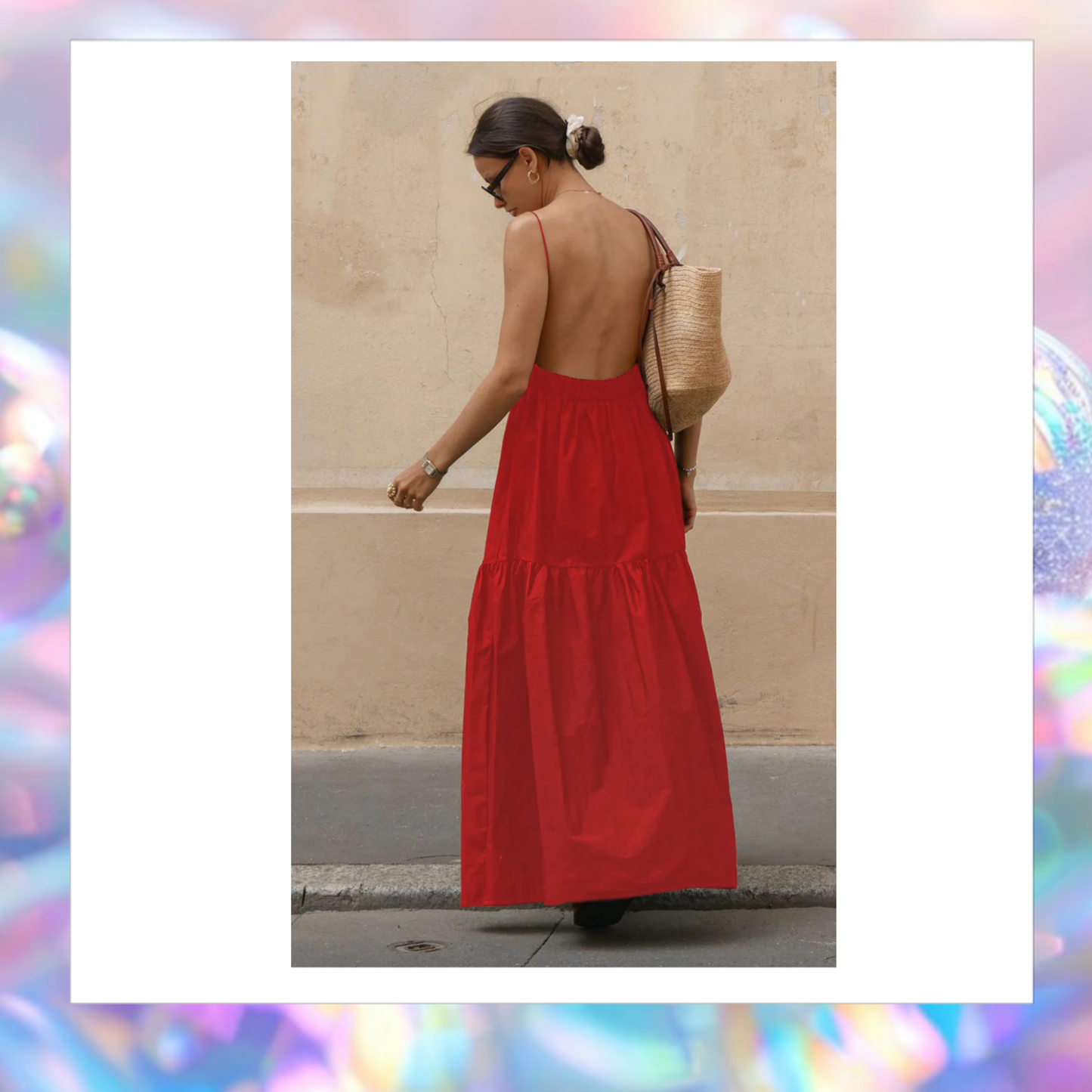 Solid Backless Long Dress-Commense