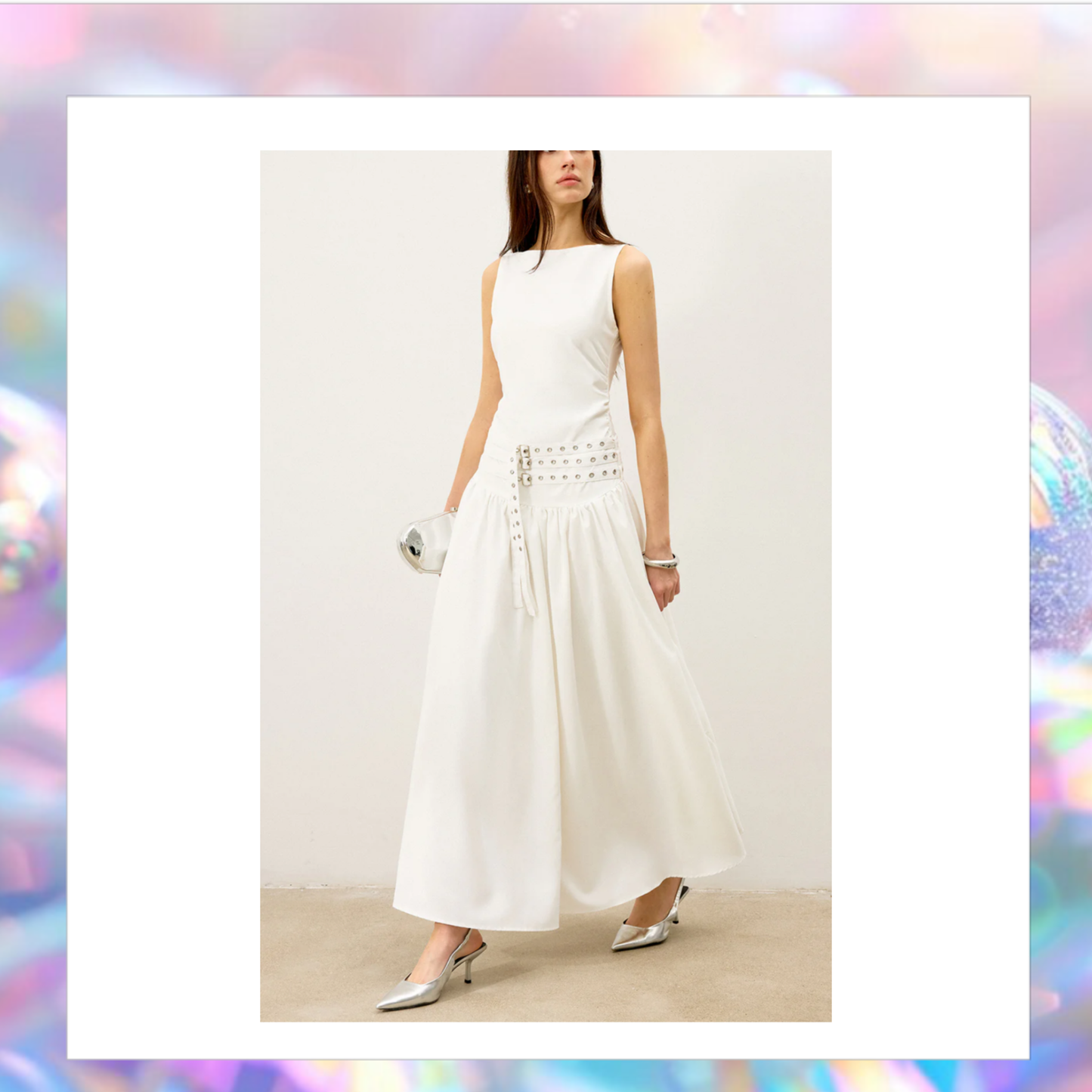 Boat Neck Multi-Belt Low-Waist Maxi Dress - Commense