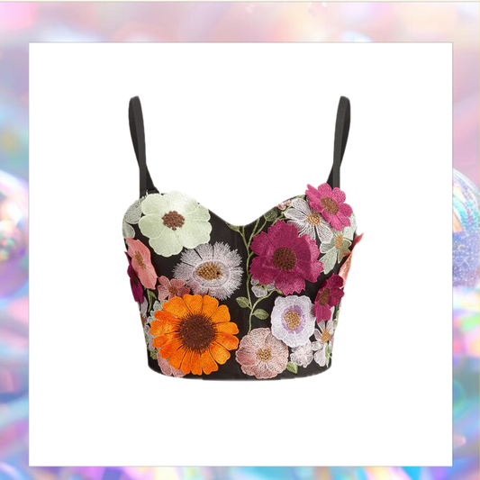 3D Flower Corset Top - Commense
