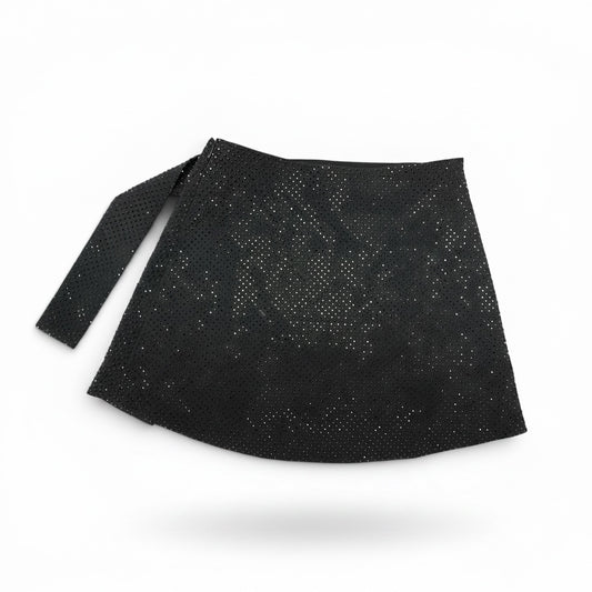 MESHKI Sacha Diamante Mini Skirt with Split – Black
