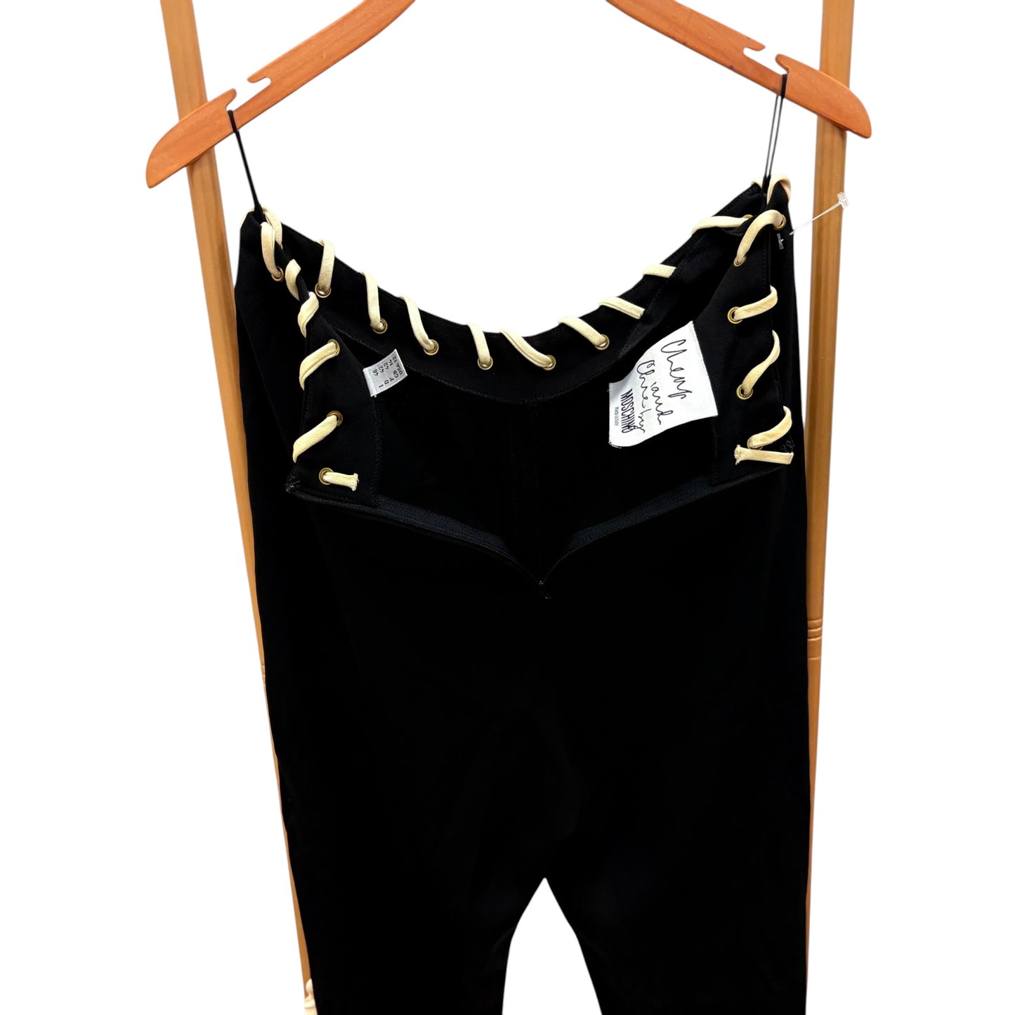 Vintage 90s Moschino Cheap & Chic Black Lace-Up Cigarette Pants | Made in Italy | Size Large