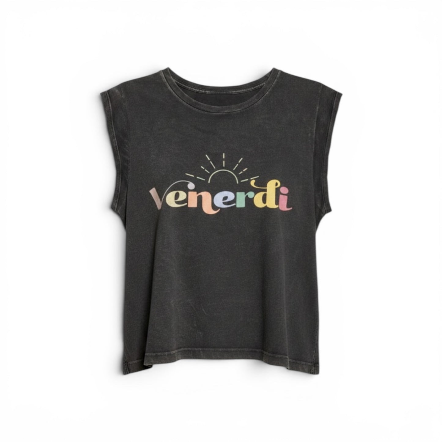 Vintage Canvas - Graphic Sleeveless Distressed Tank Top