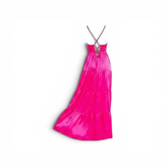 Strut & Bolt Soft Sleeveless Pink V-Neck Open Back Tiered Maxi Dress