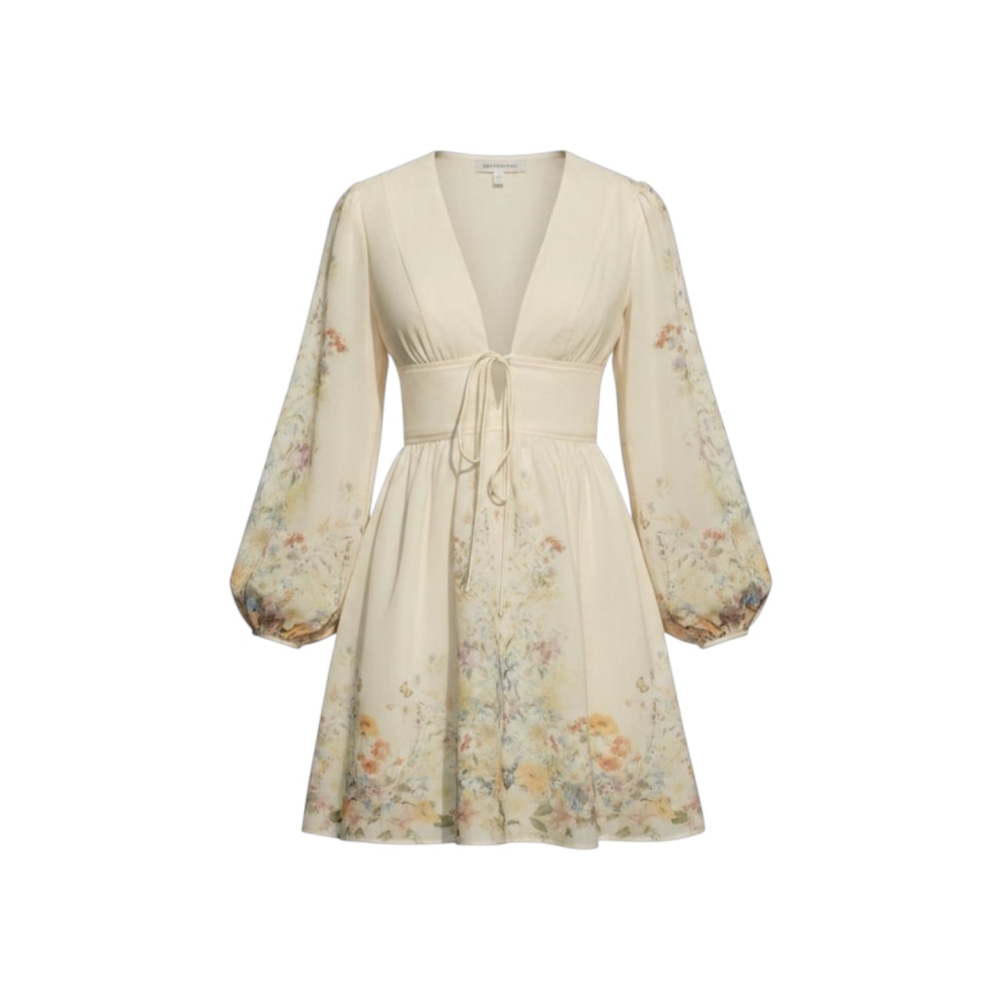 Floral Print Tie-Front Dress - Commense