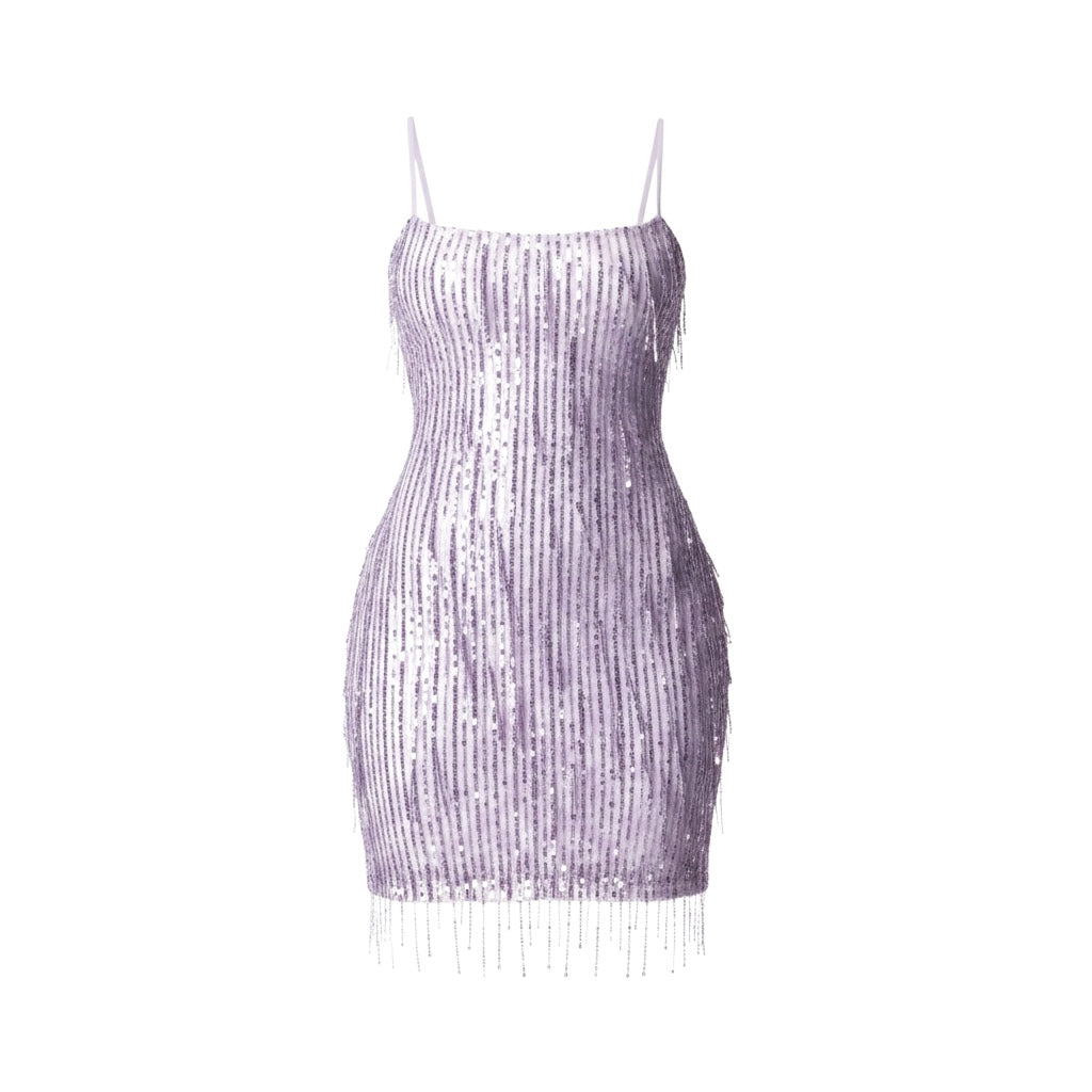 Bebe Pastel Lilac Sequin Dress