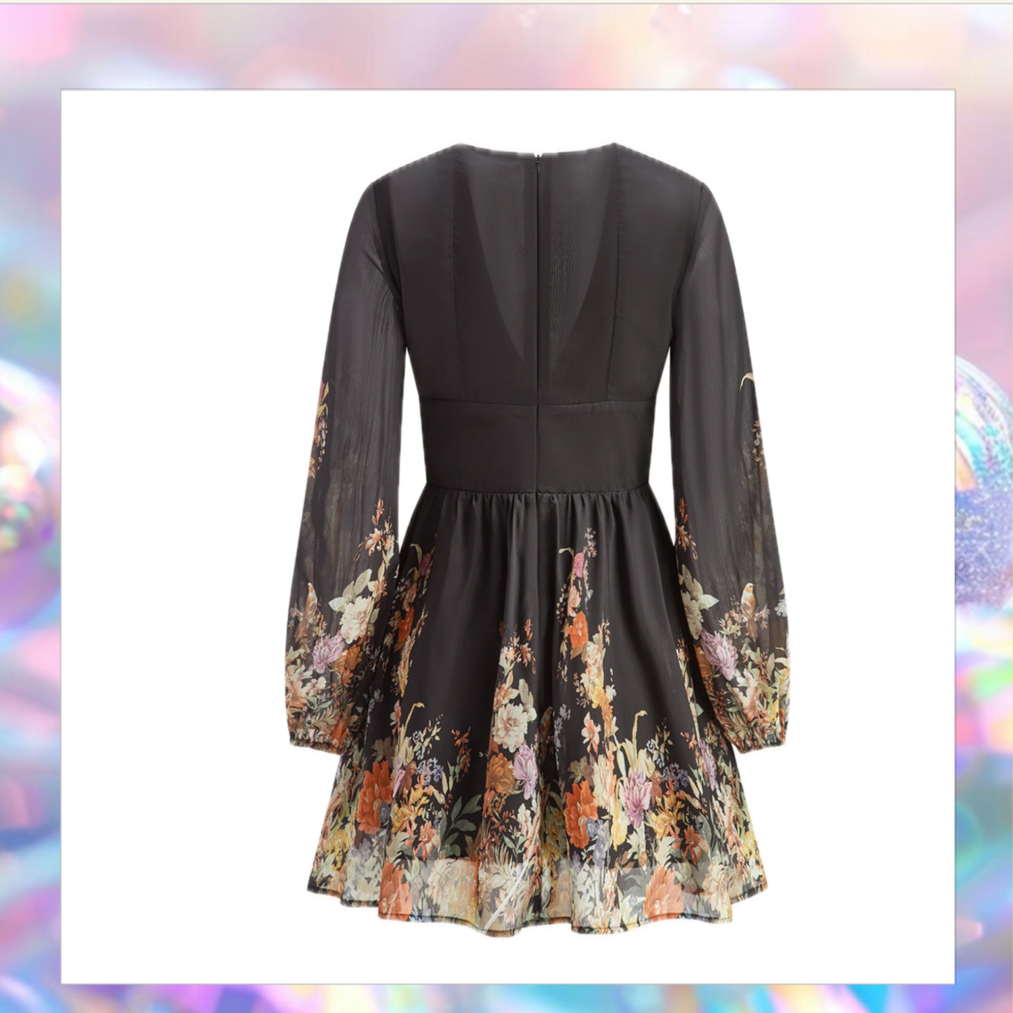 Floral Print Tie-Front Dress - Commense