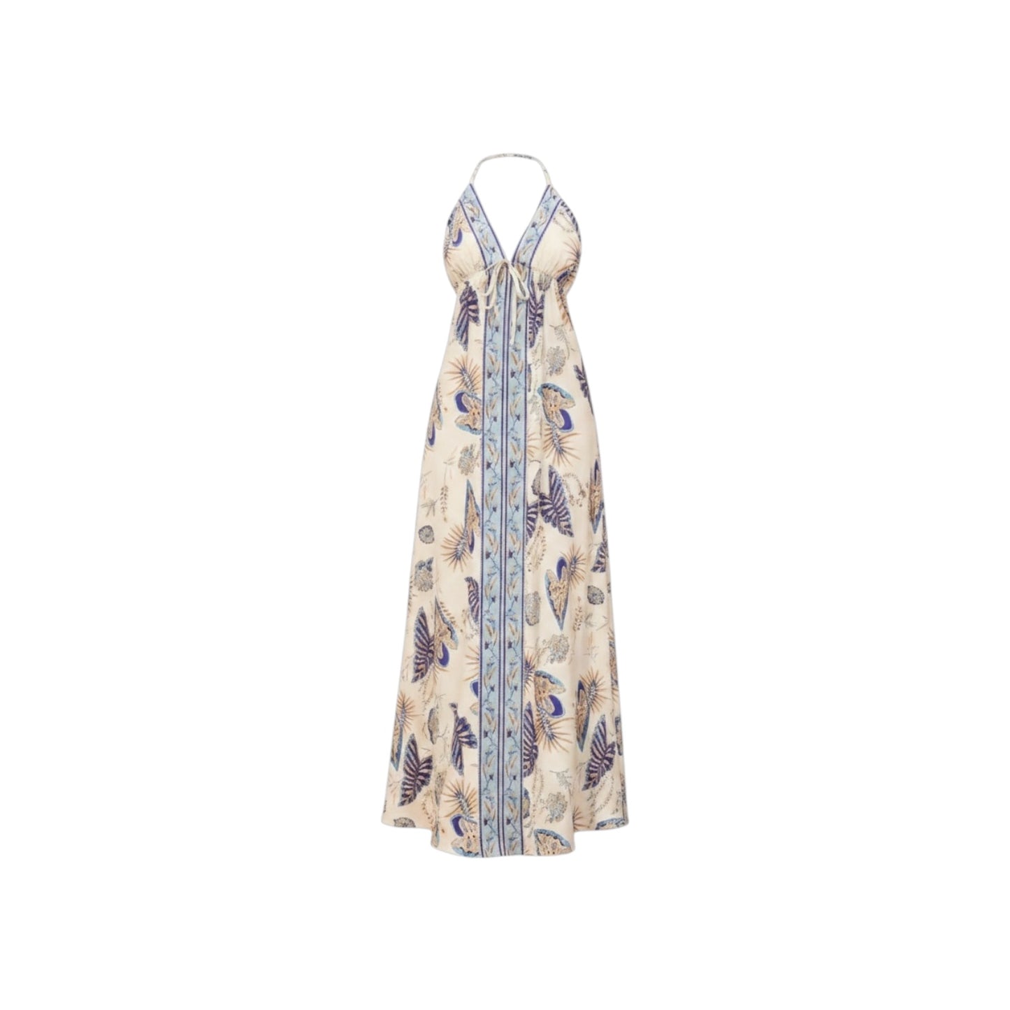 Halter Neck Floral Print Dress - Commense