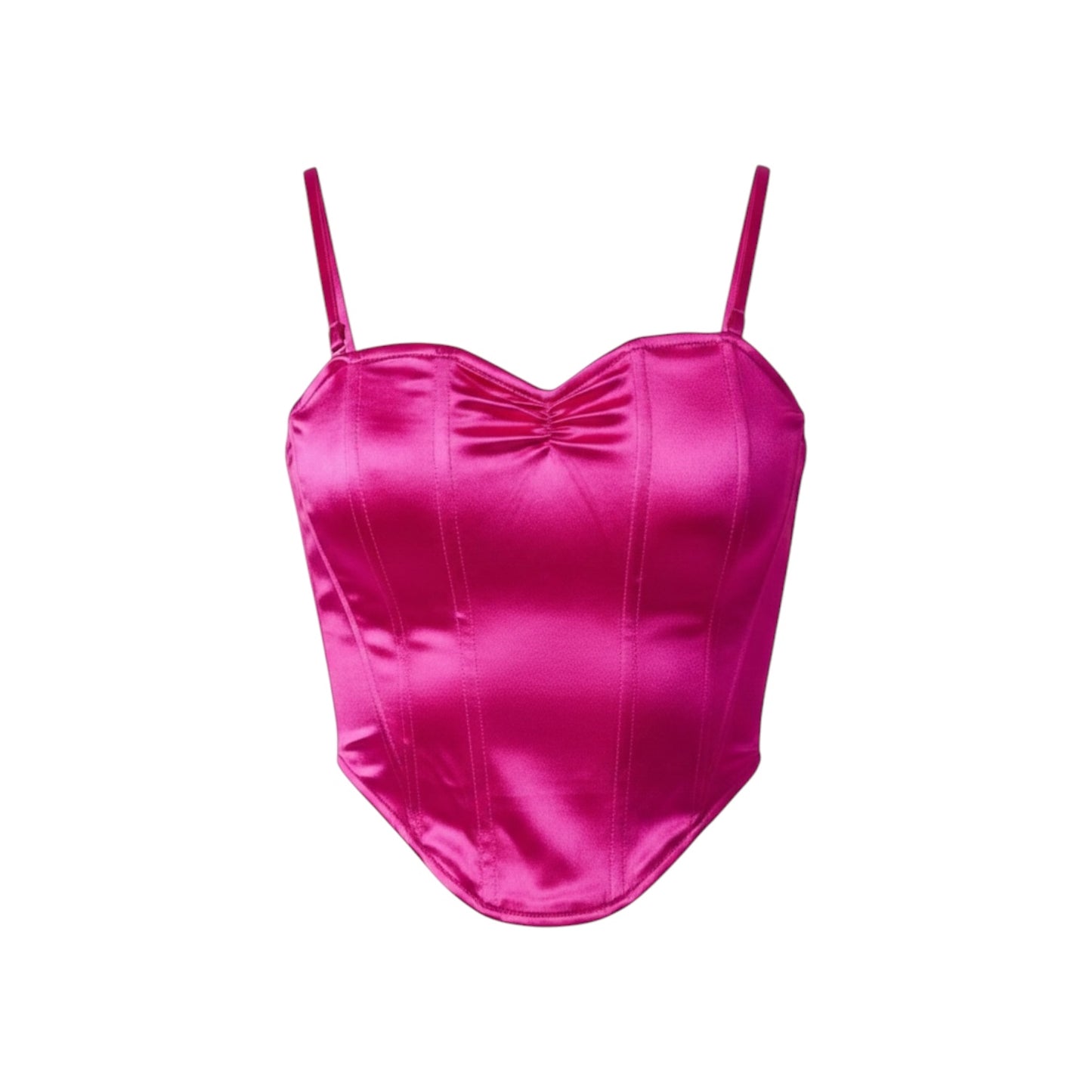 Strut & Bolt Fuchsia Satin V-Neck Tank Top