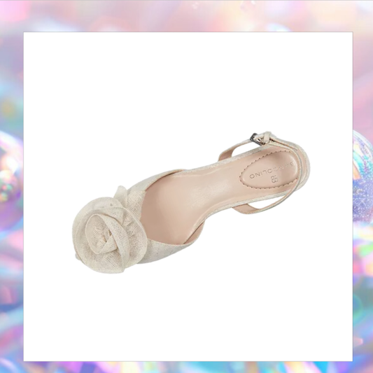 SOLD HOUSE EVENT Miller Rosette Halter Kitten Heel Pumps - Bandolino