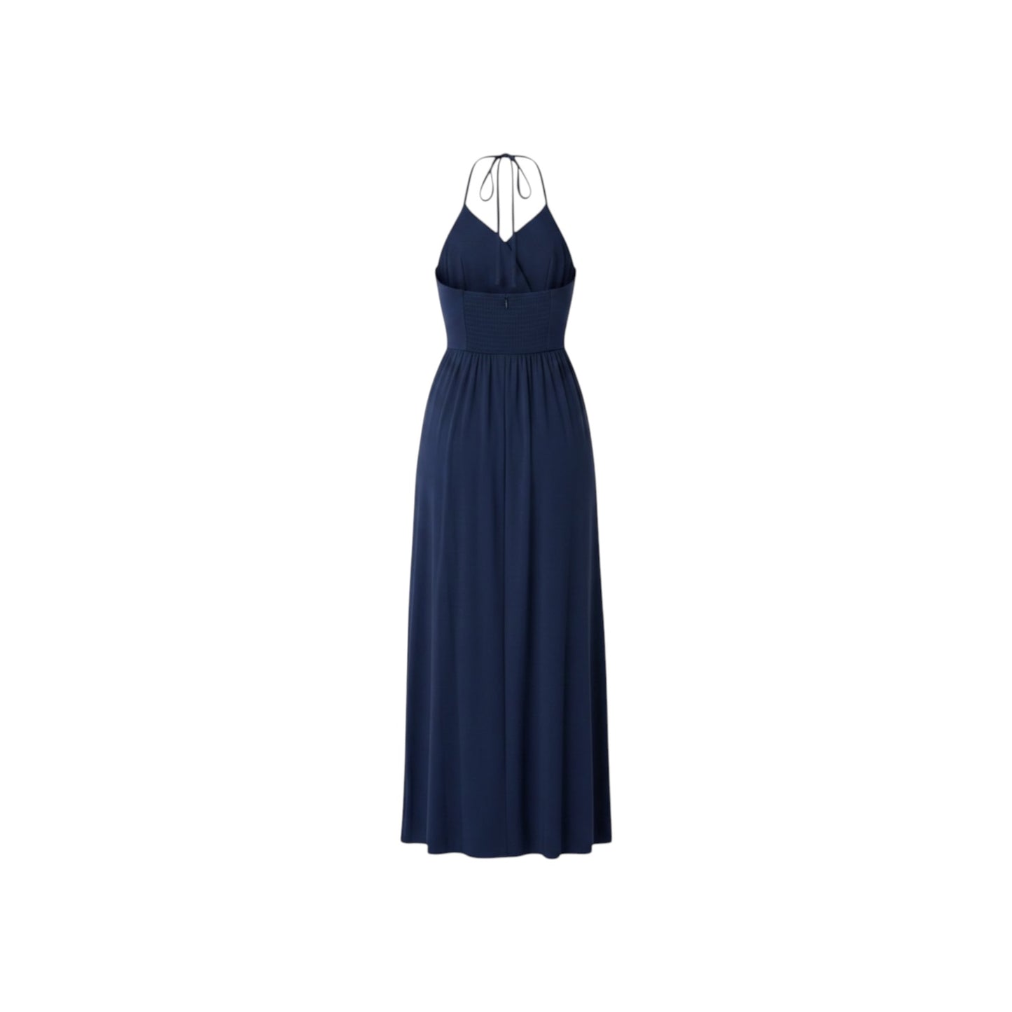 The Drop Women’s Navy Blue Halter Smocked Waist V-Neck Maxi Dress Size Small