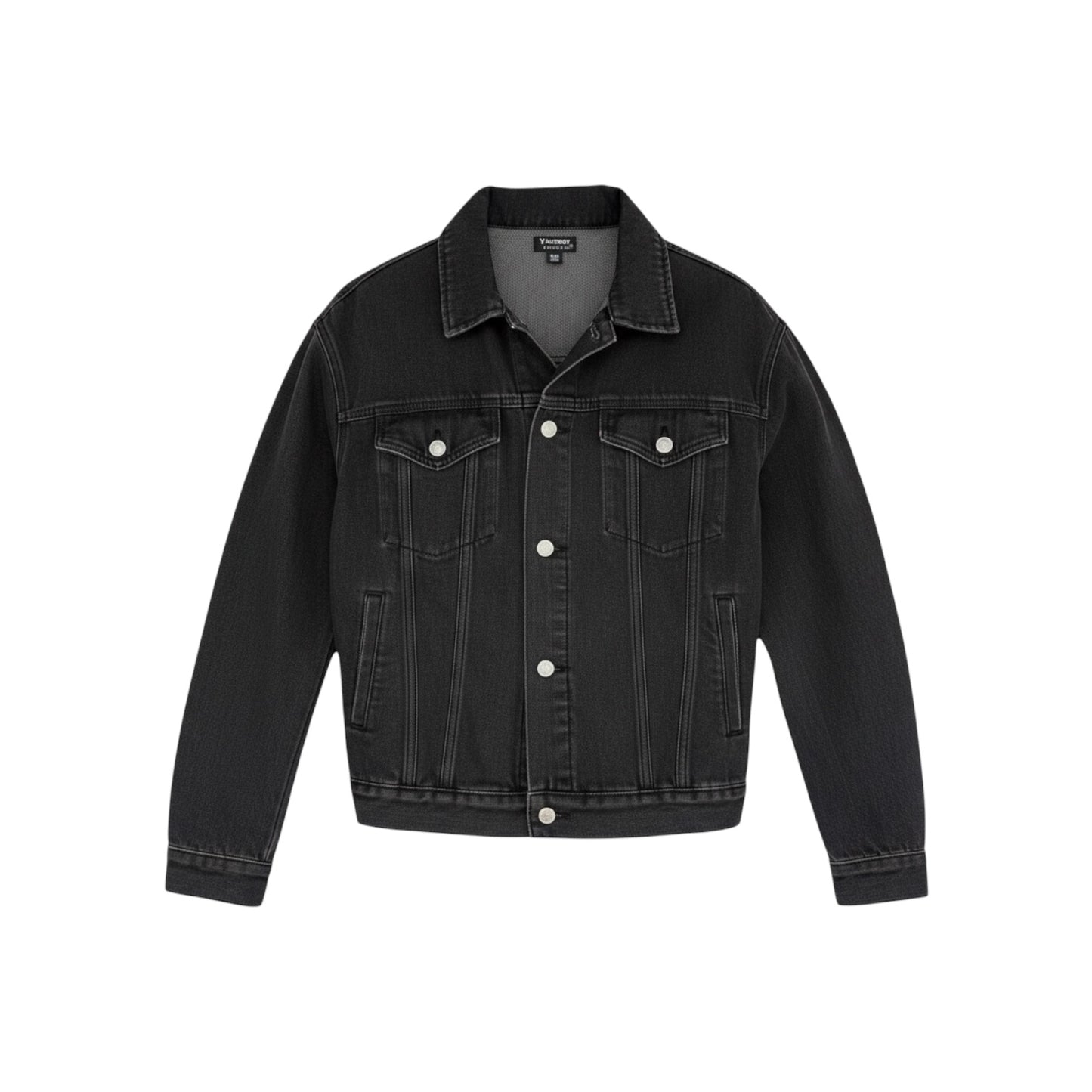 Playboy by PacSun Black Denim Trucker Jacket — Bunny Logo Back Graphic, XS/S- Preloved
