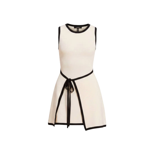 Contrast Trip Wrap Mini Dress - Commense