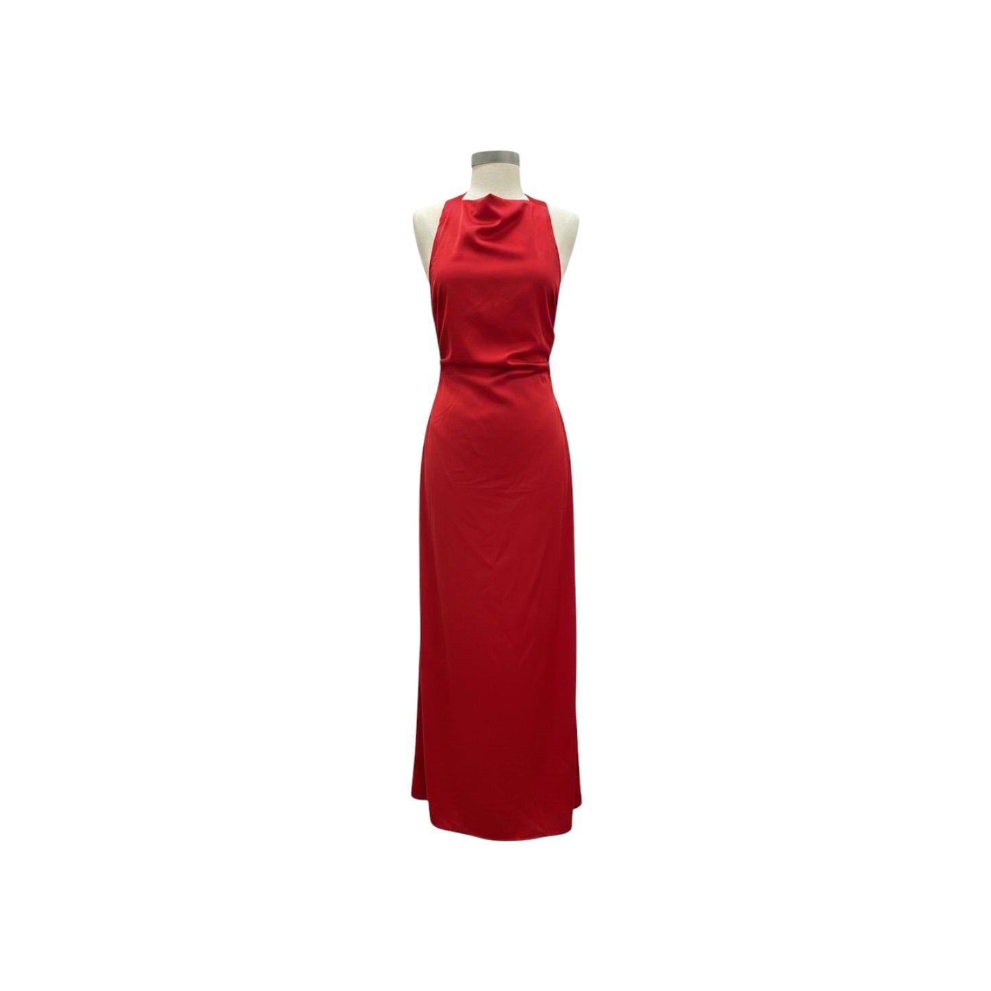 Commense Cowl Neck Satin Back Cross Long Dress Size M