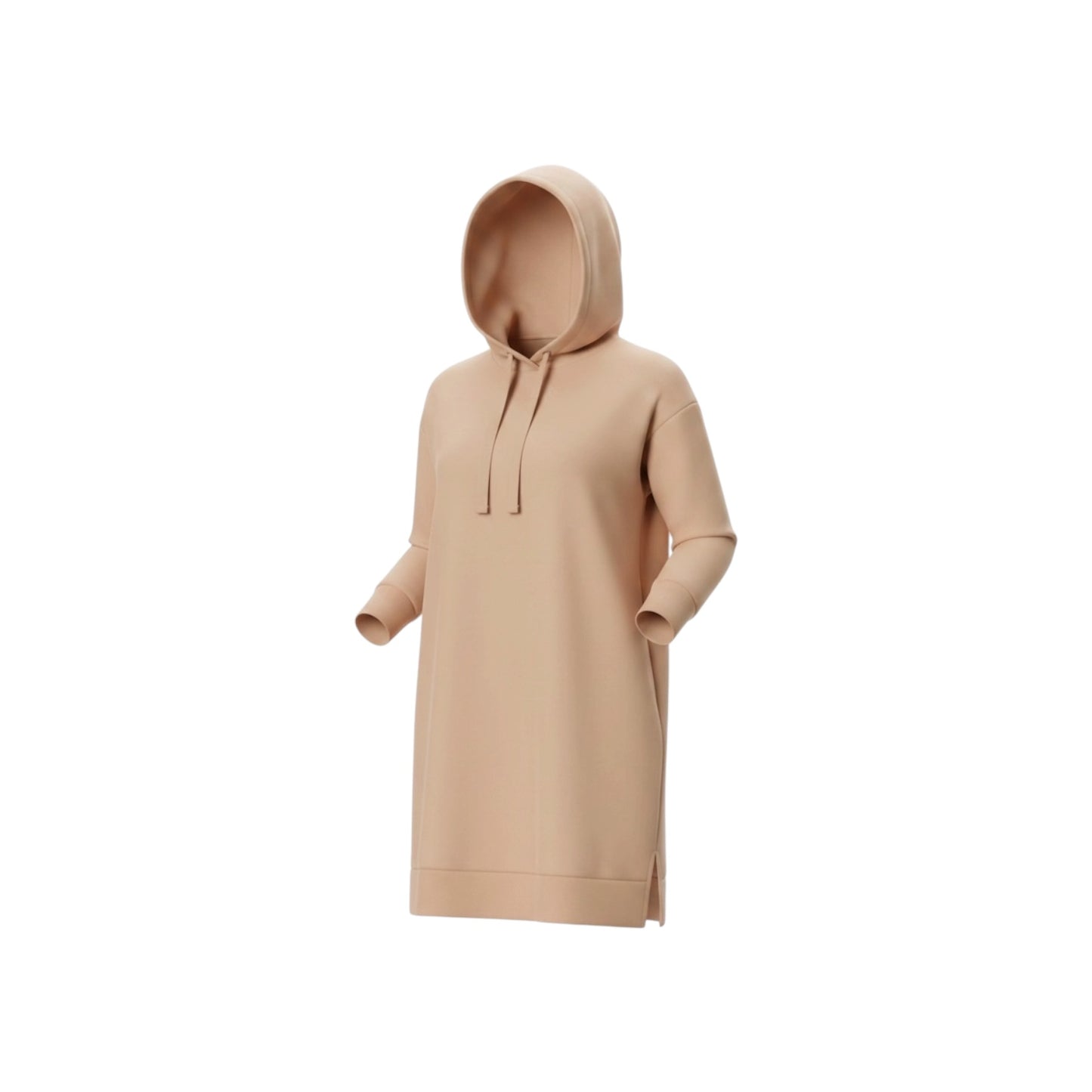 The Drop Tan Hoodie Praline Dress