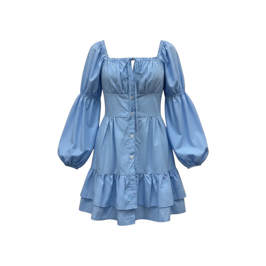 Off Shoulder Raffle Trim Short Dress -  Commense